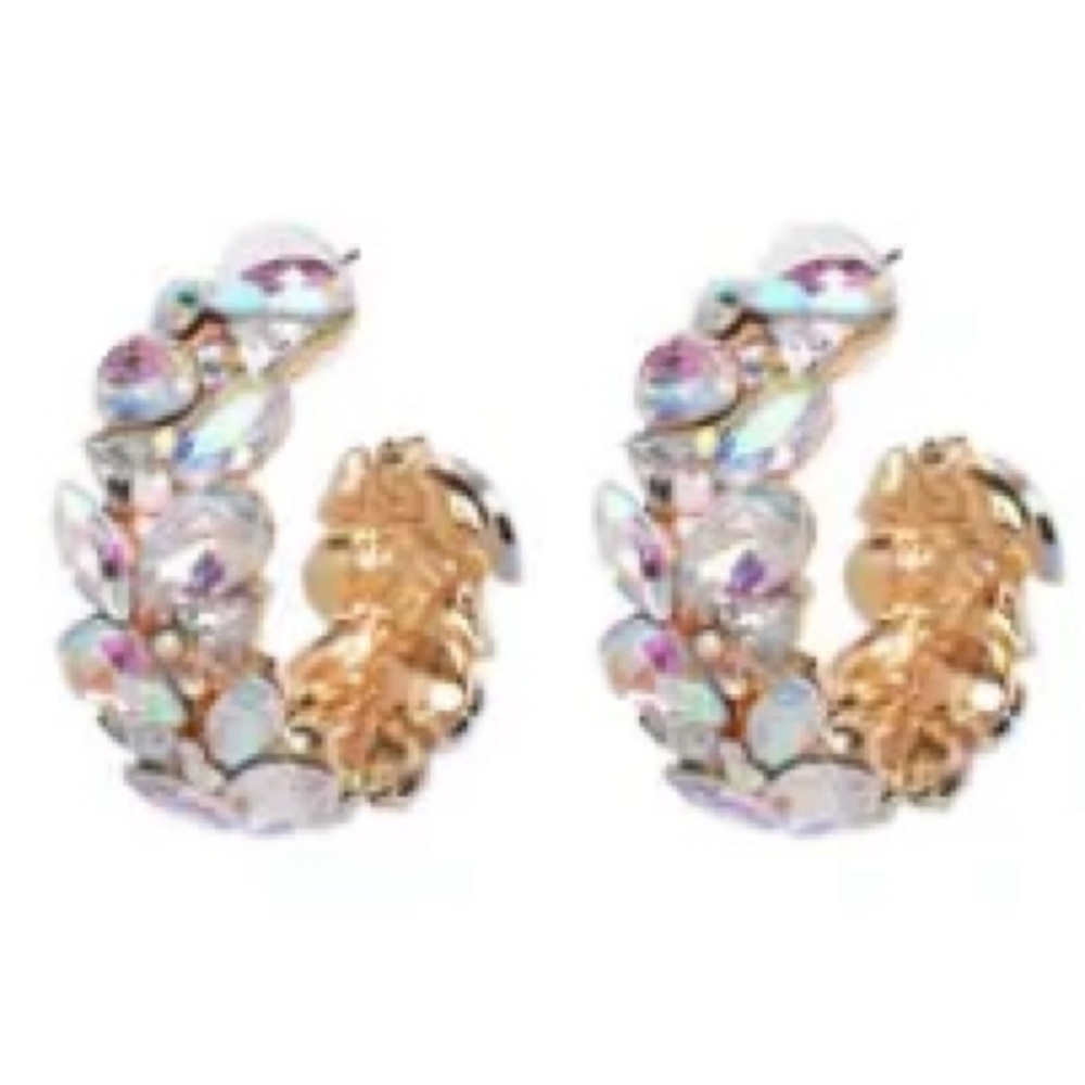 Crystal Hoop Earrings - Picture 3 of 14